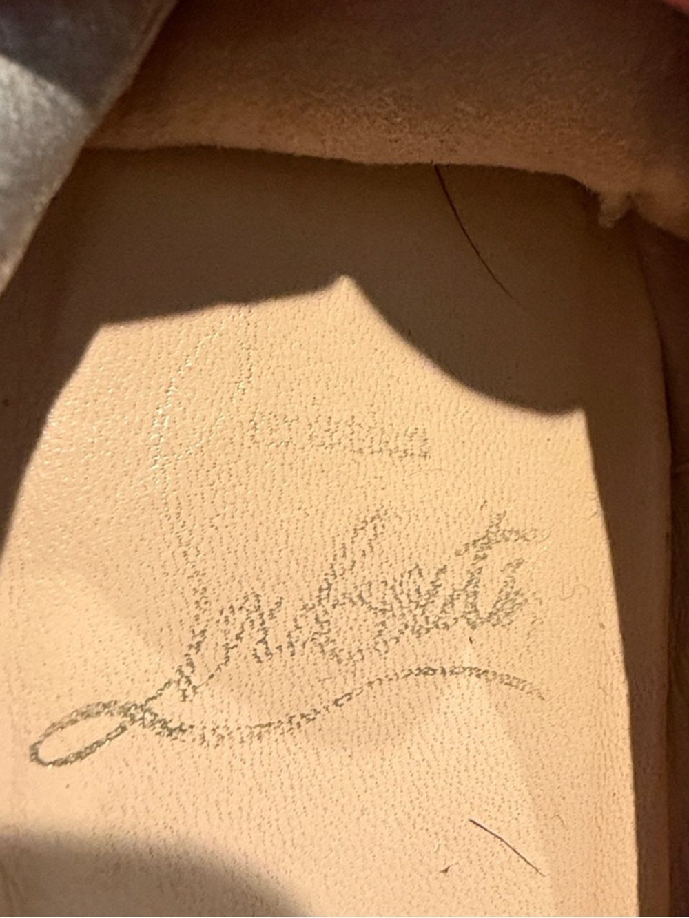 Christian Louboutin Silver Peep-Toe Ballet Flats - Picture 2 of 7